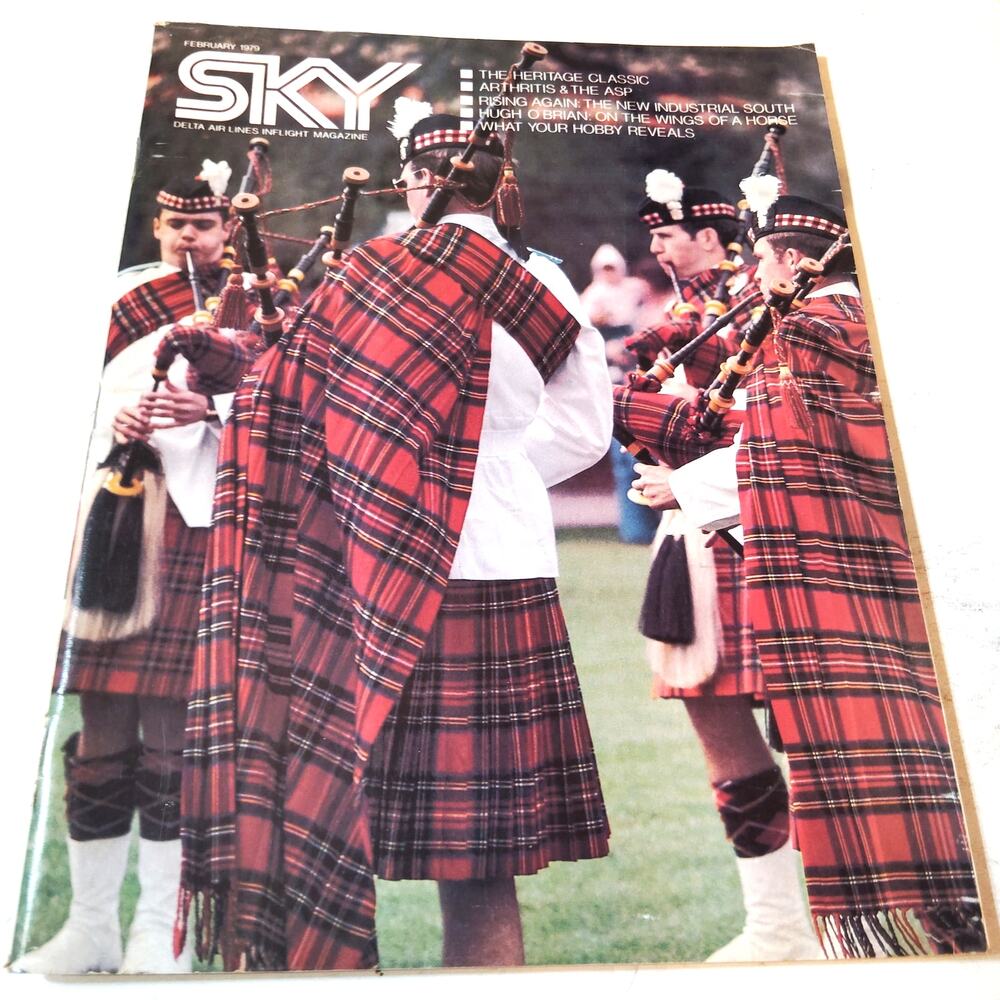 Delta SKY In-Flight Magazine Feb 1979 - Heritage Golf, Tom Osborne, O.J. Simpson